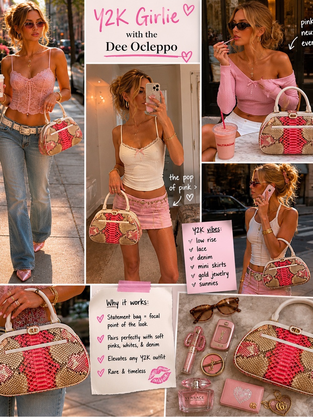 Rare Italian Python Top Handle Bag by Dee Ocleppo • Palm Beach Collection - Picture 4 of 16